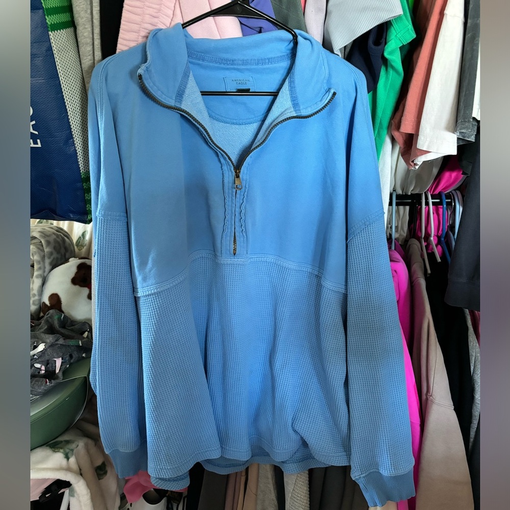 American Eagle Oversized Half-Zip Sweatshirt
